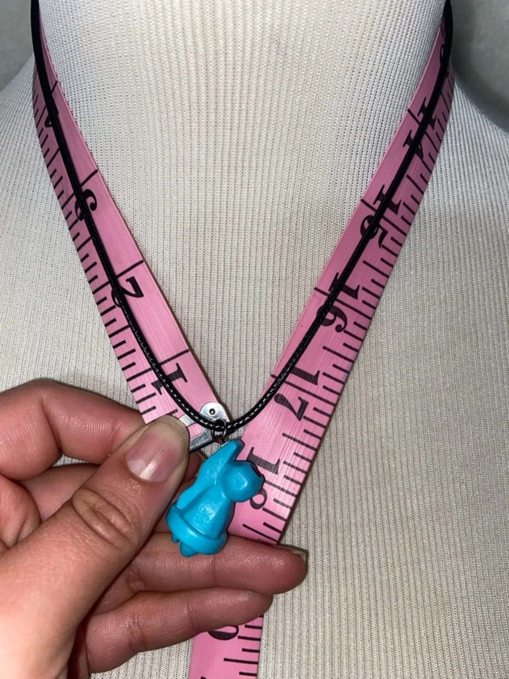 WabySaby Poke Pendant Necklace on Black Cord - Picture 3 of 3